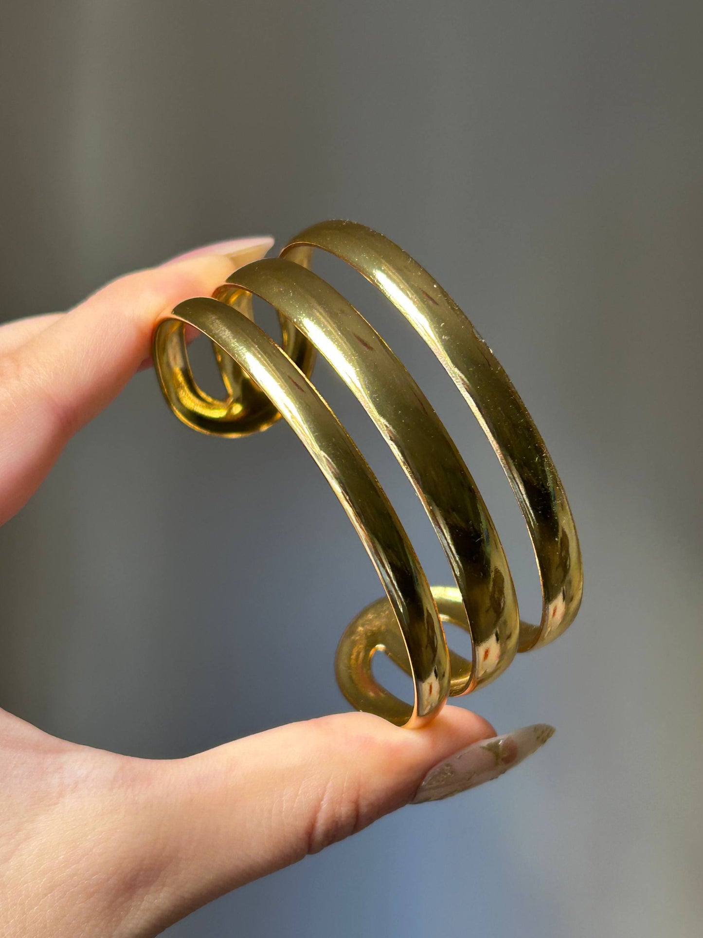 Triple Band Spiral Bangle