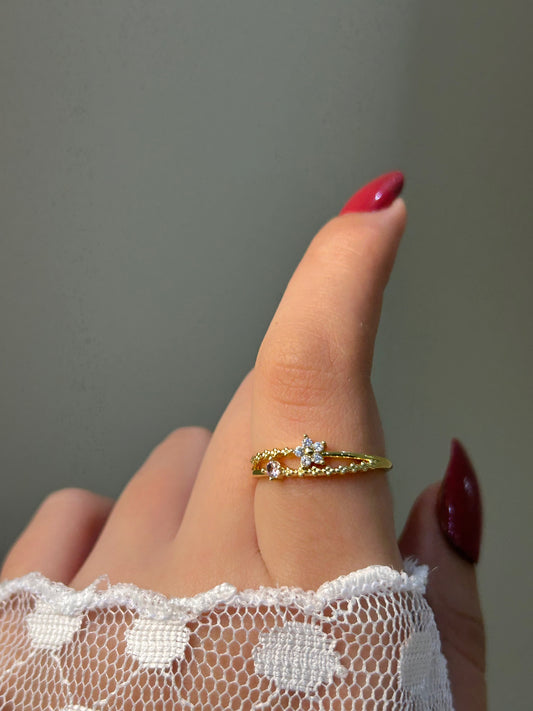 Double Row Floral Ring