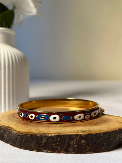 Vibrant Enamel Evil Eye Bangle