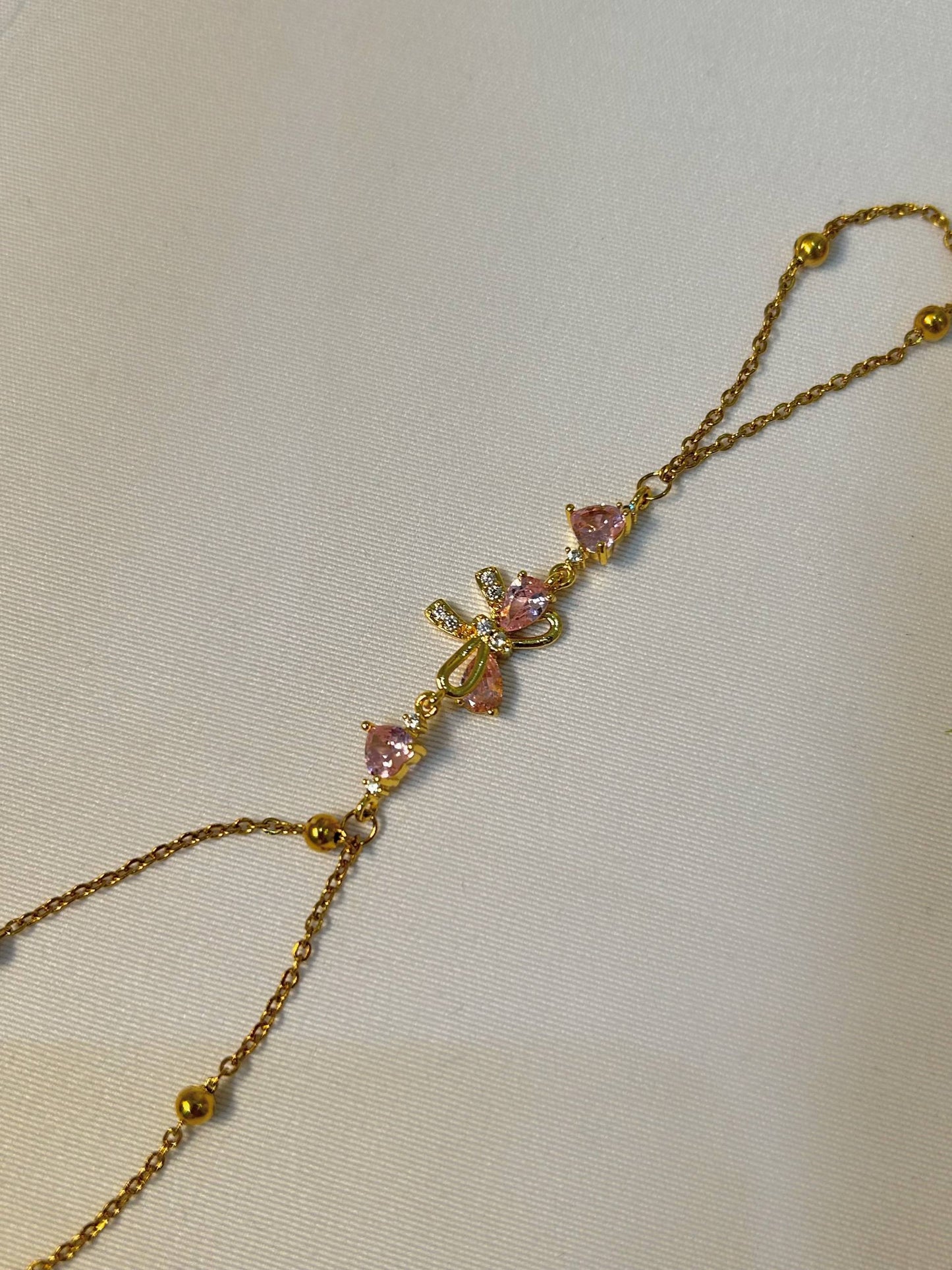 Blush Bow Hand Chain