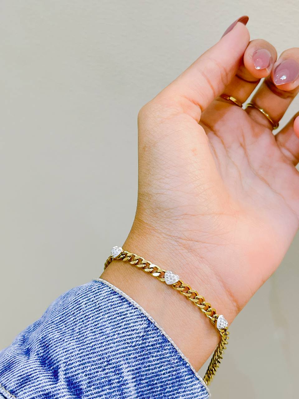 Sparkling Hearts Link Bracelet