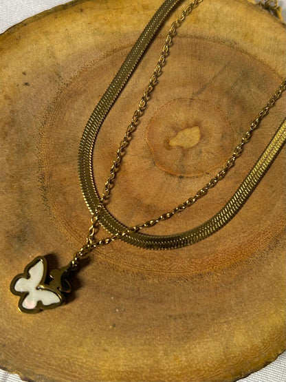 Iridescent Butterfly Layered Anklet