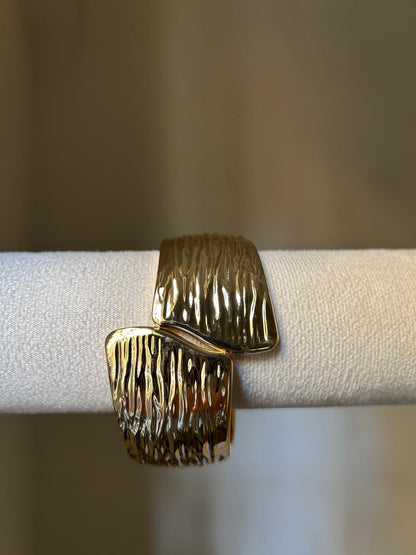 Bold Textured Golden Cuff