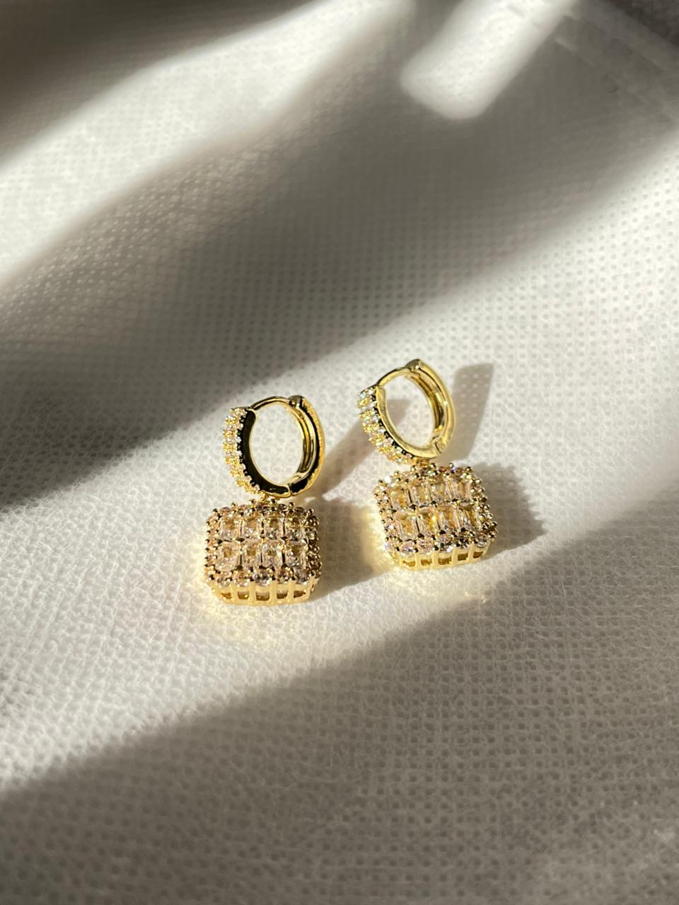 Sparkling Gemstone Hoops