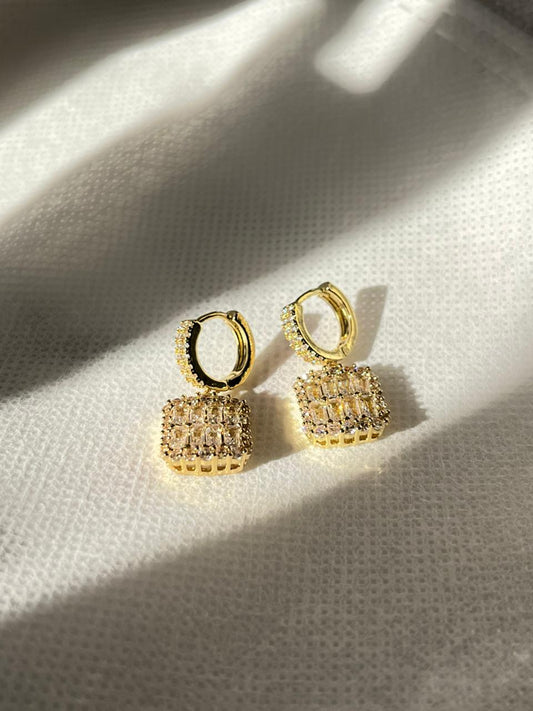 Sparkling Gemstone Hoops
