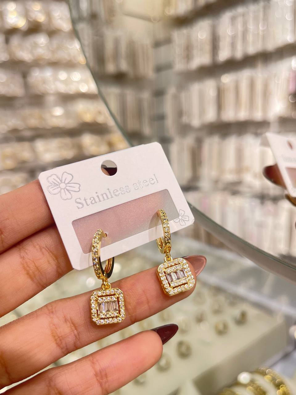 Sparkling Gemstone Hoops