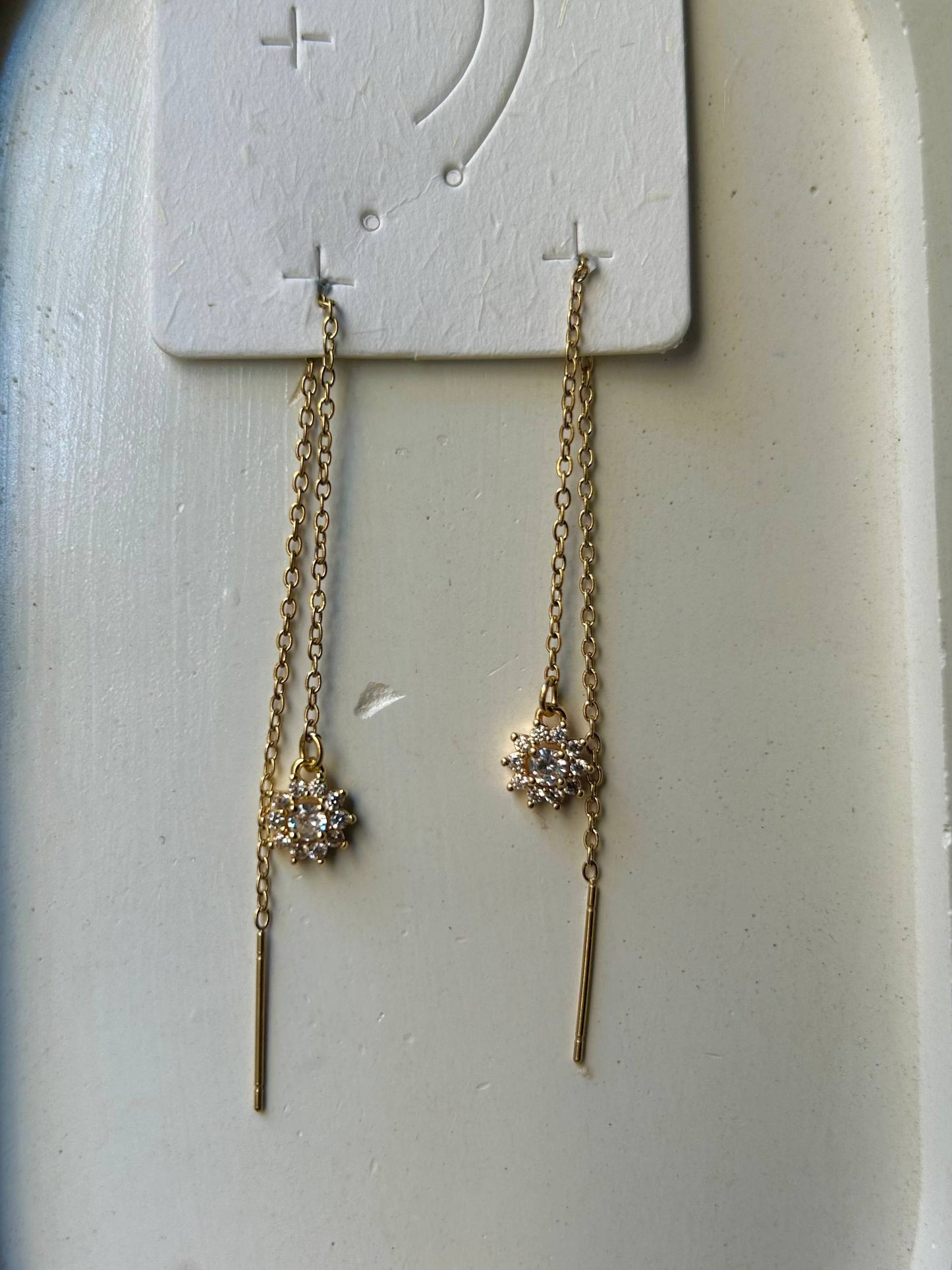 Radiant Halo Threader Earrings