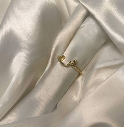 Zircon Arabic Letter Ring