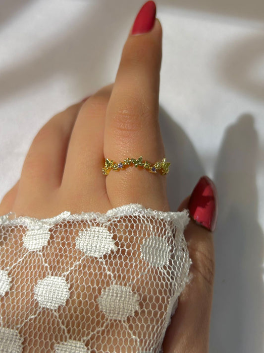 Radiant Butterfly Cluster Ring