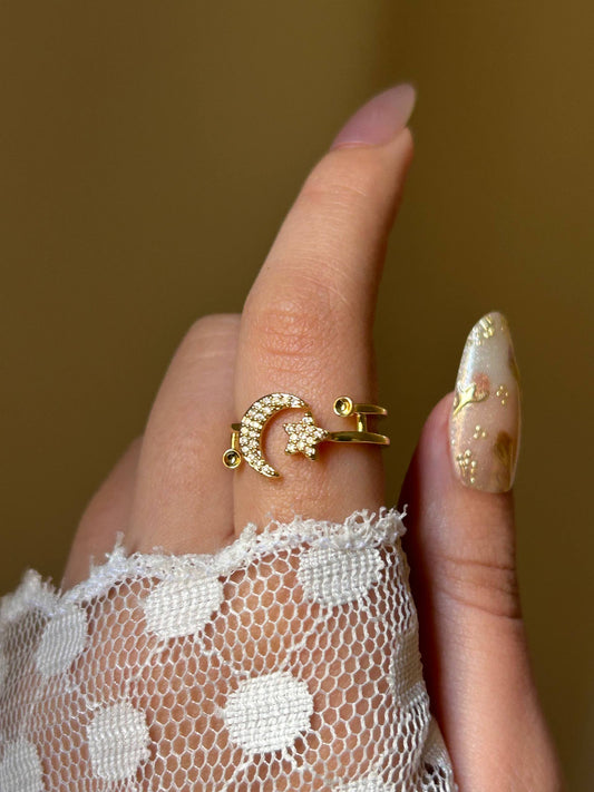 Celestial Moon & Star Ring