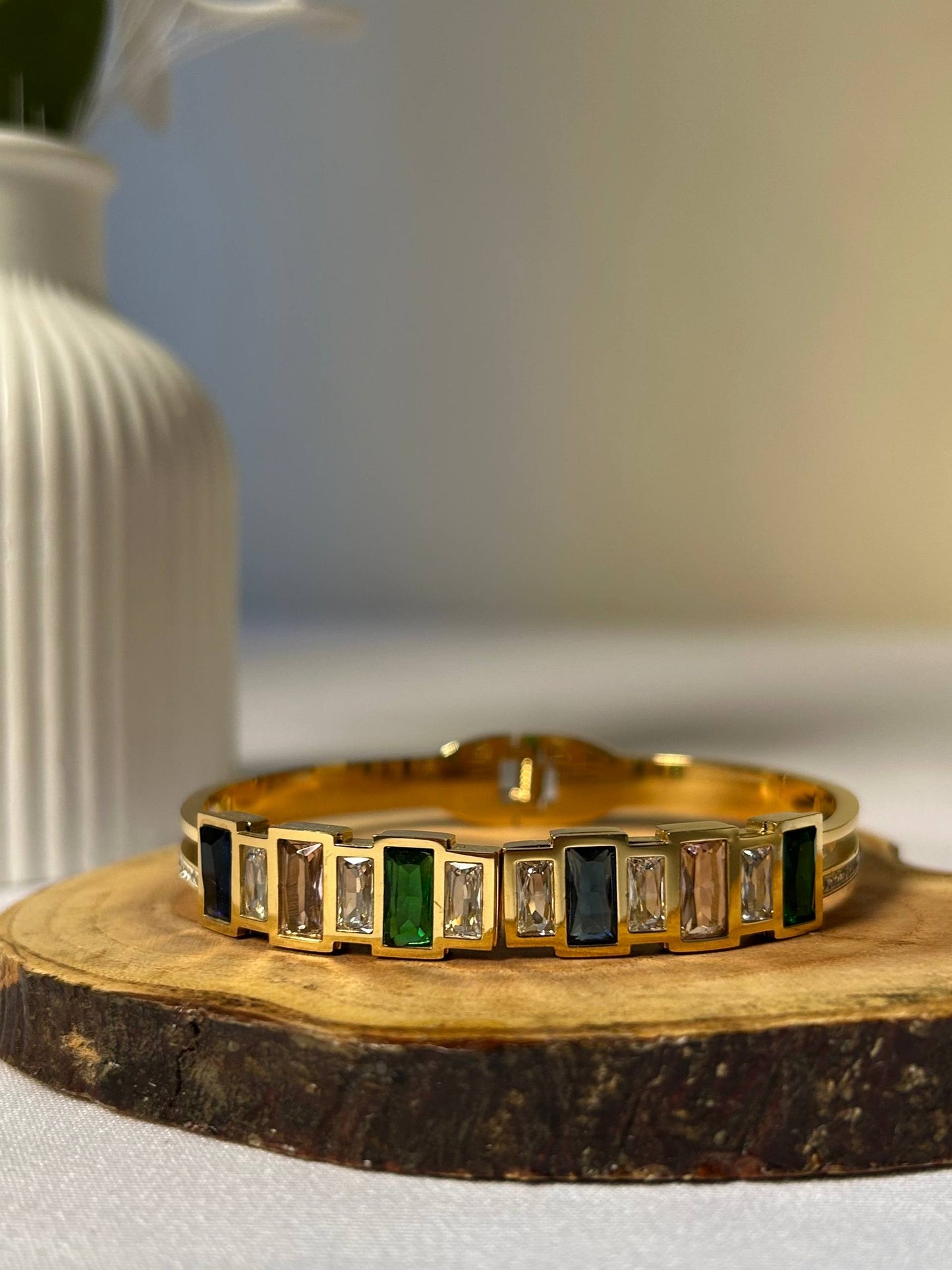 Vibrant Mosaic Baguette Bangle