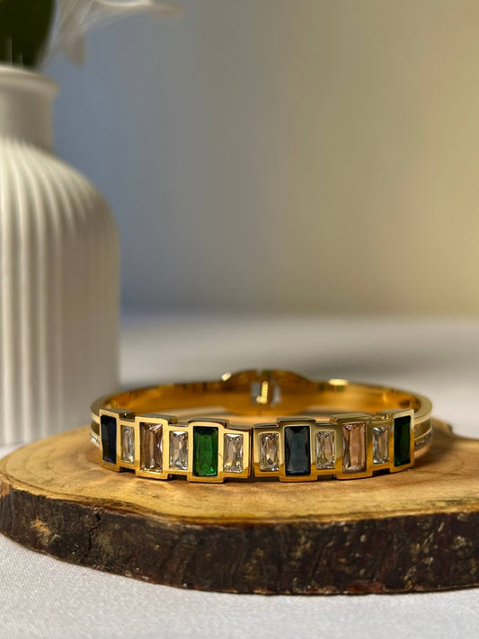 Vibrant Mosaic Baguette Bangle