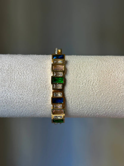Vibrant Mosaic Baguette Bangle
