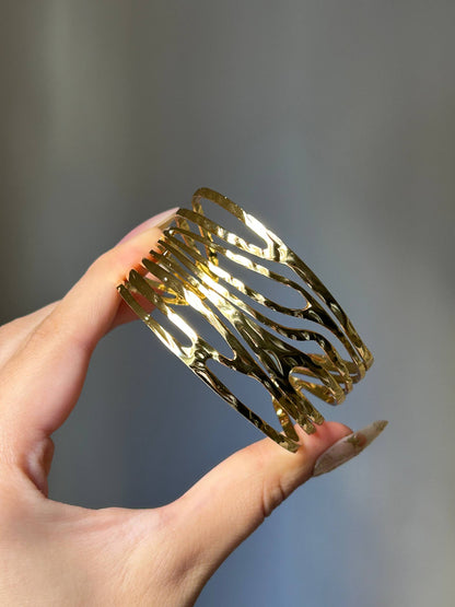 Gilded Abstract Wave Cuff