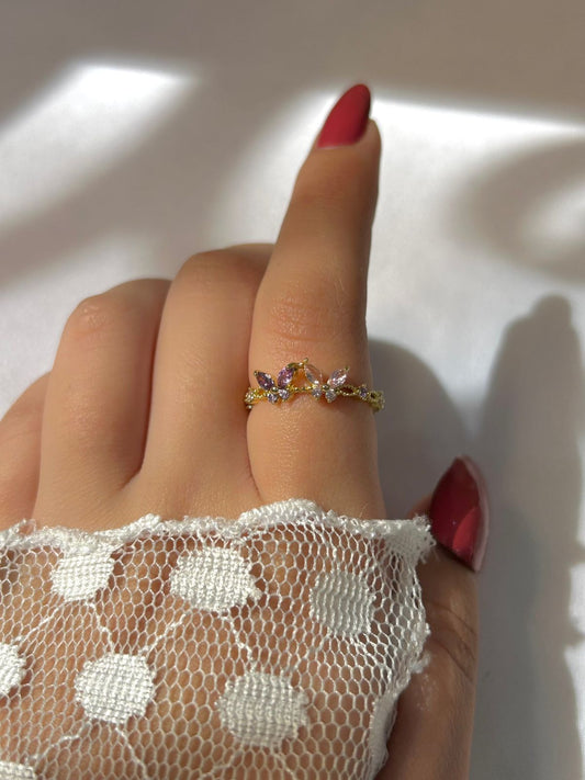 Radiant Crystal Butterfly Ring