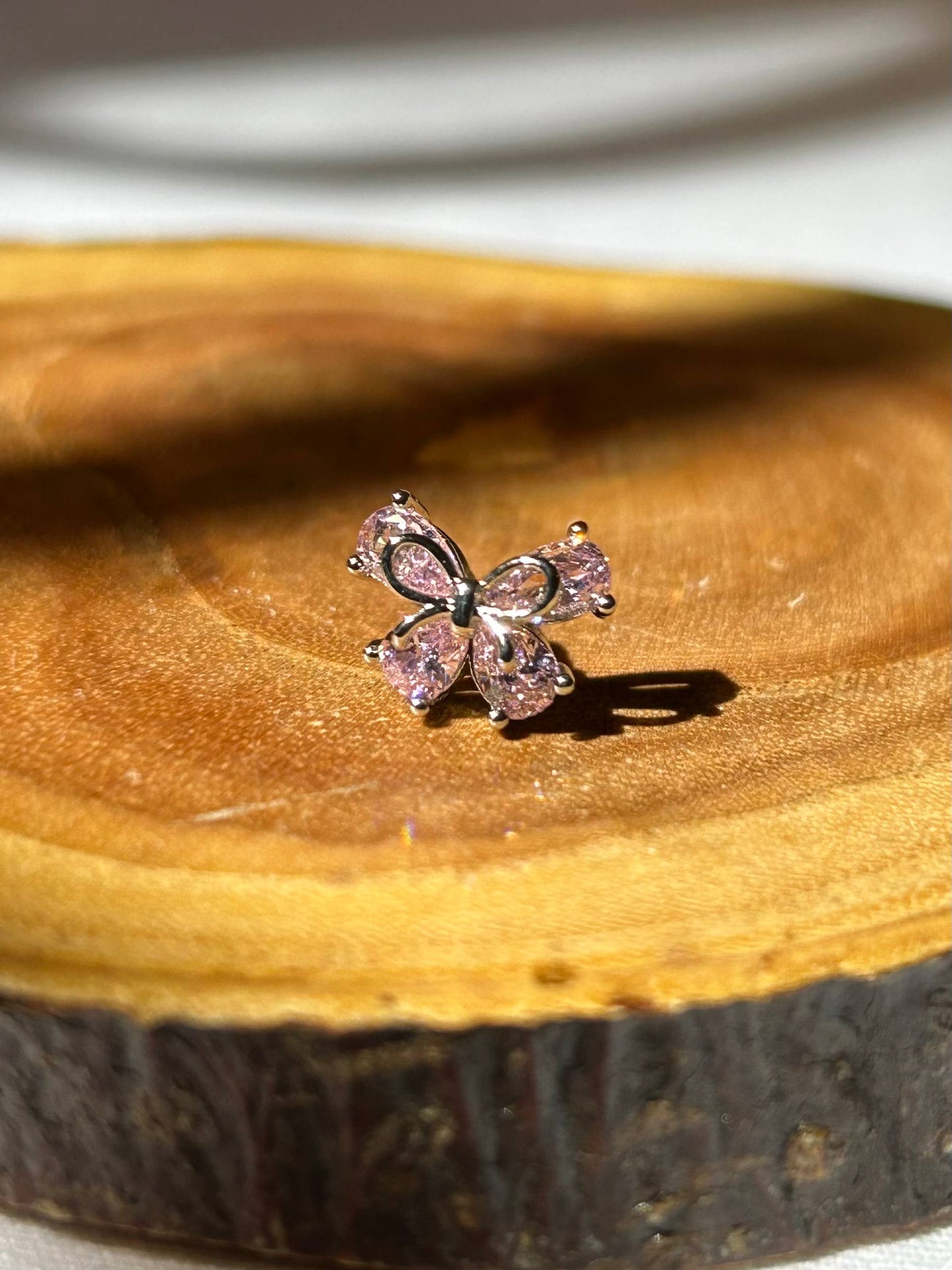 Crystal Ribbon Bow Piercing