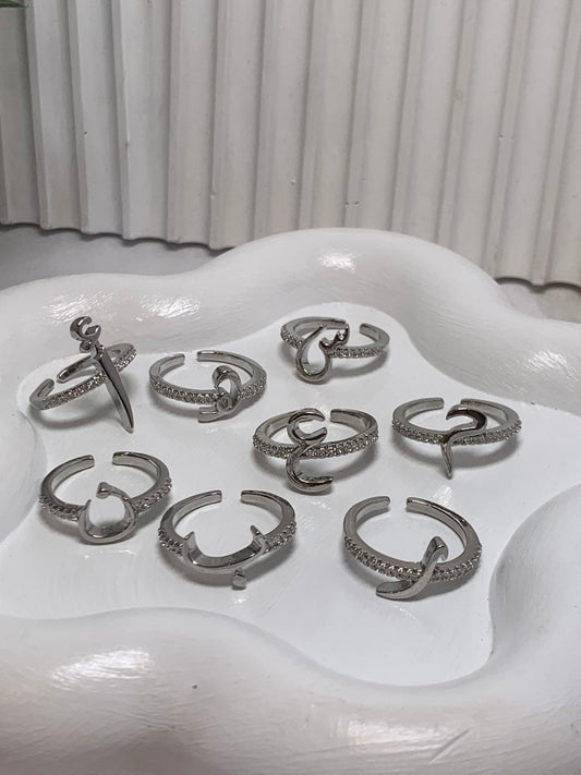 Zircon Arabic Letter Ring