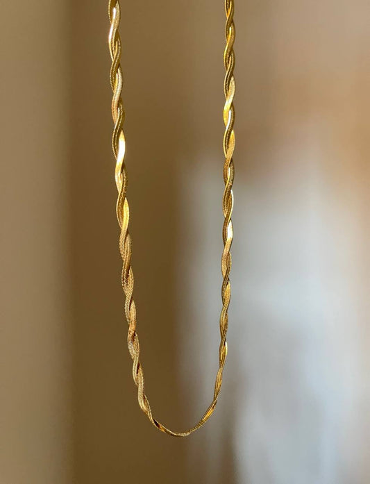 Twisted Golden Rope Necklace