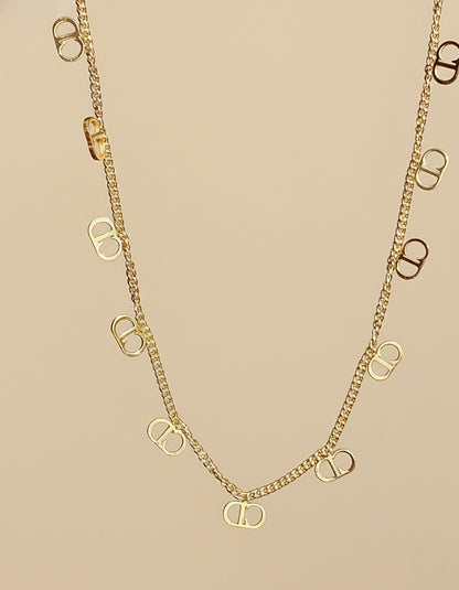 Twin Letter Dangle Necklace
