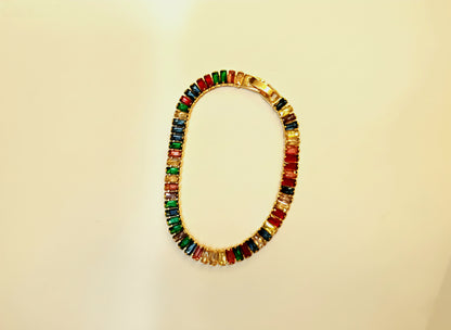 Golden Spectrum Tennis Bracelet