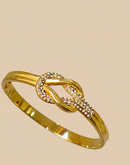 Golden Infinite Knot Bangle
