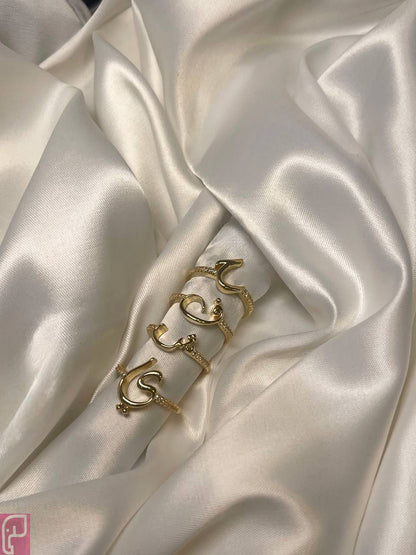 Zircon Arabic Letter Ring