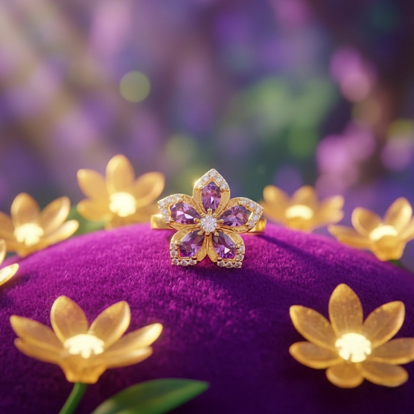 Princess Rapunzel Spinning Flower Ring