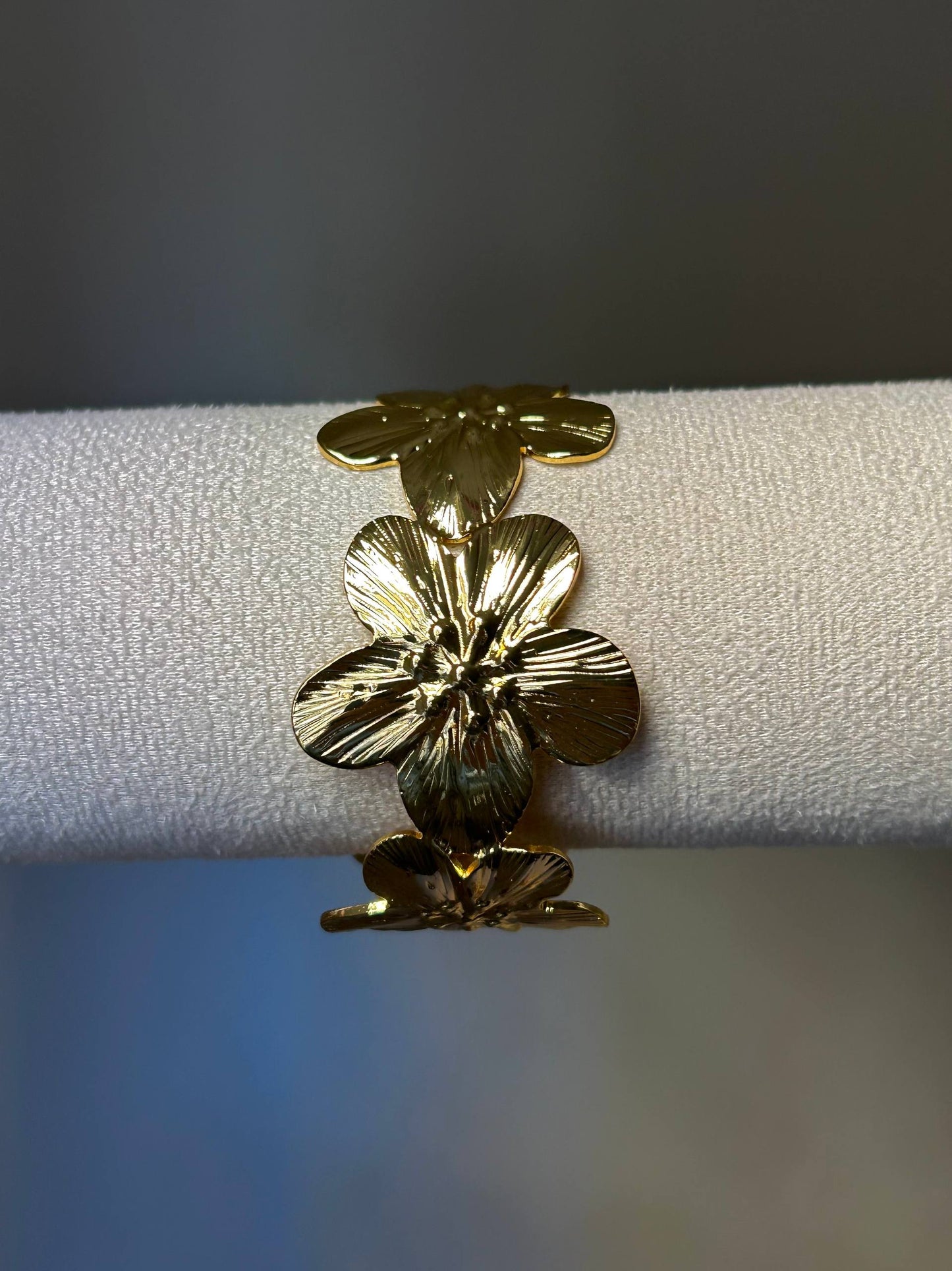 Golden Blossom Statement Cuff