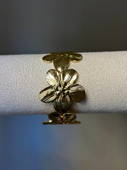 Golden Blossom Statement Cuff