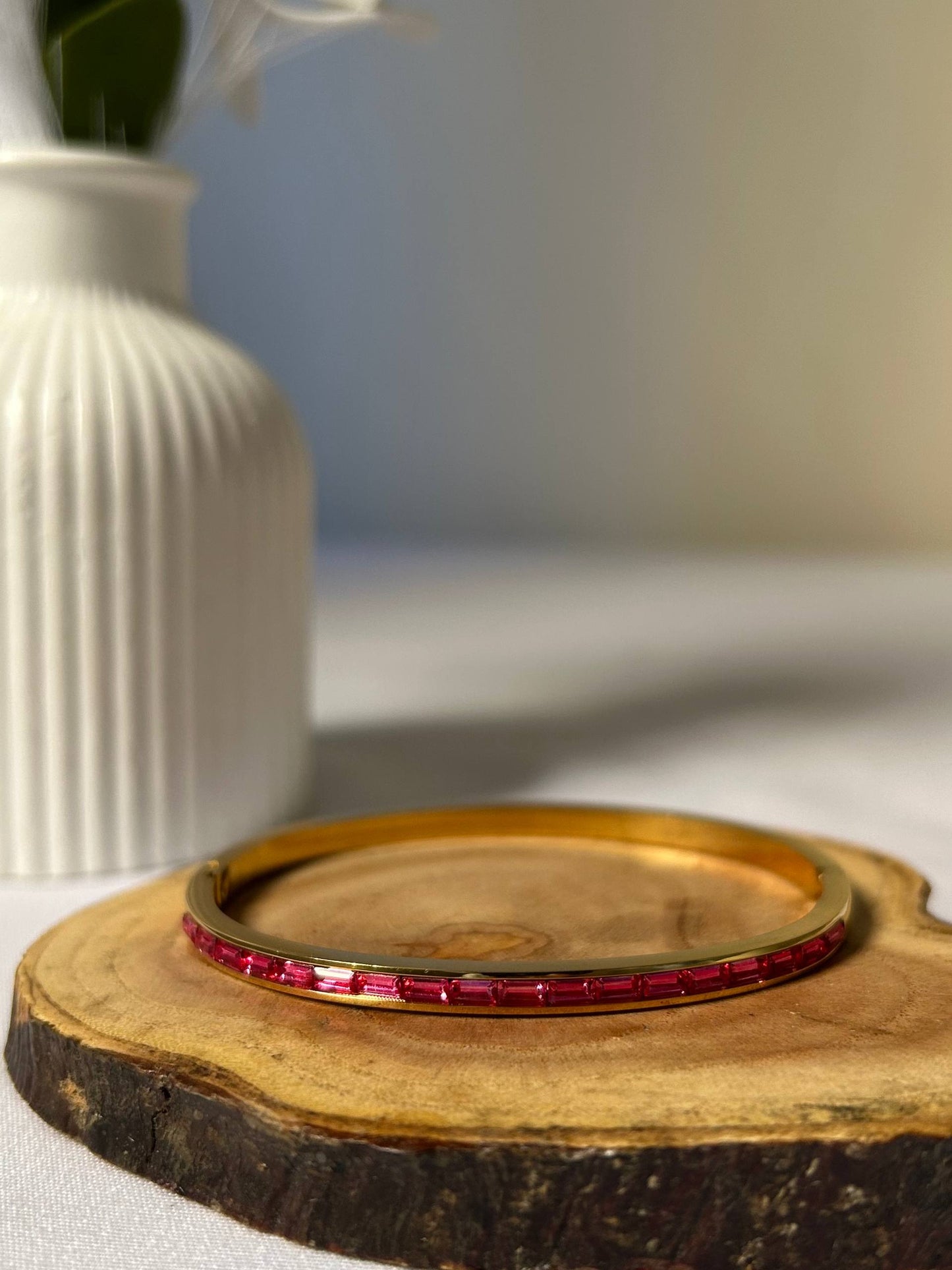 Radiant Ruby Baguette Bangle