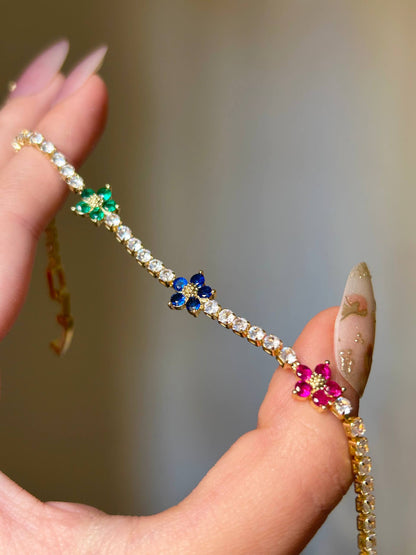 Vibrant Garden Flower Bracelet
