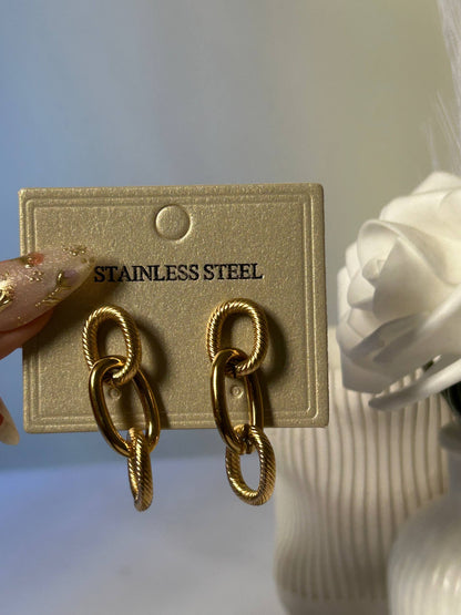 Golden Link Cascade Earrings