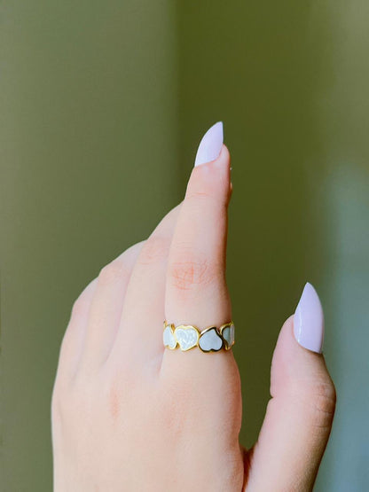 Stainless Steel Mother of Pearl Ring