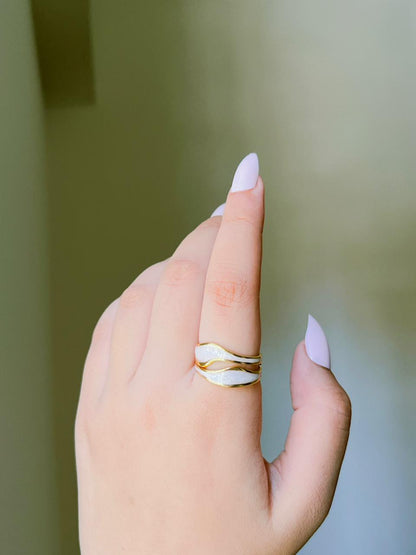 Stainless Steel Mother of Pearl Ring