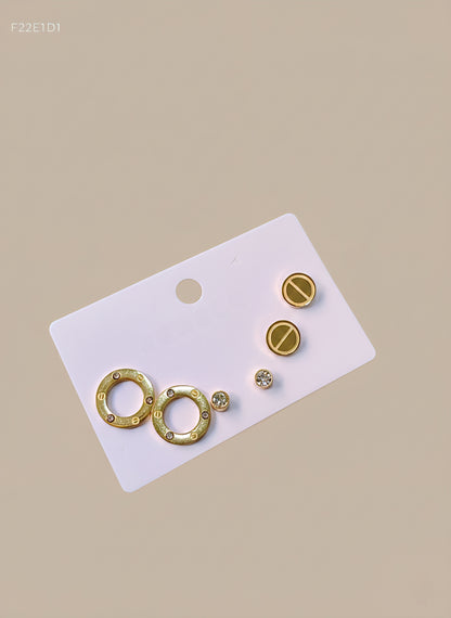 Multi-Charm Glam Stud Set