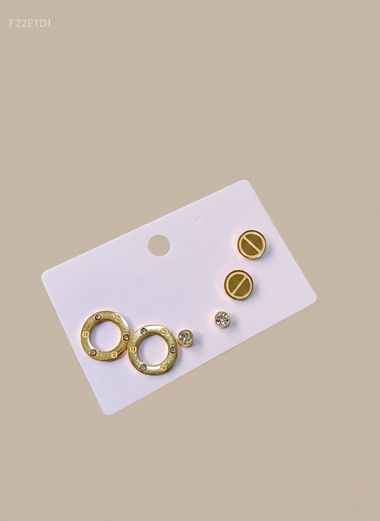 Multi-Charm Glam Stud Set