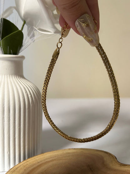 Braided Herringbone Statement Anklet