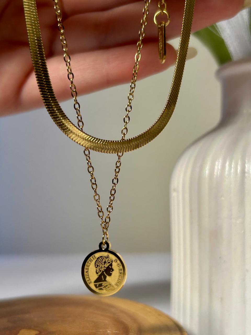 Vintage Sovereign Layered Anklet