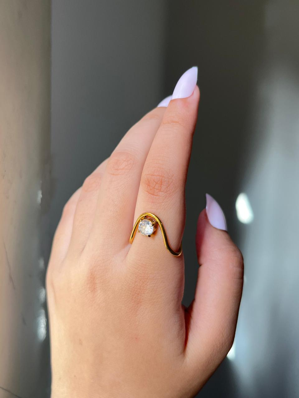Wave Cubic Zirconia Ring
