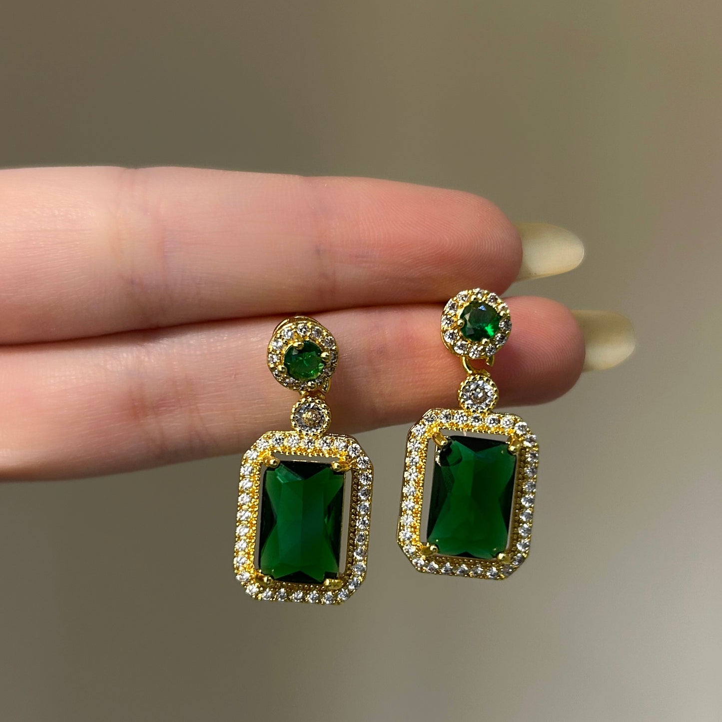 Regal Emerald Earrings