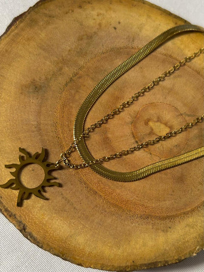 Golden Sun Layered Anklet