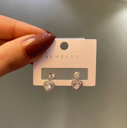 Sparkling Heart Studs