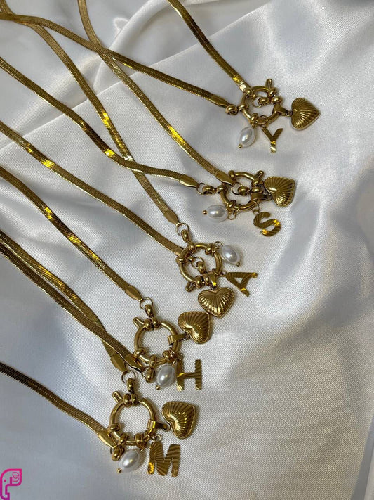 English Initial Necklace