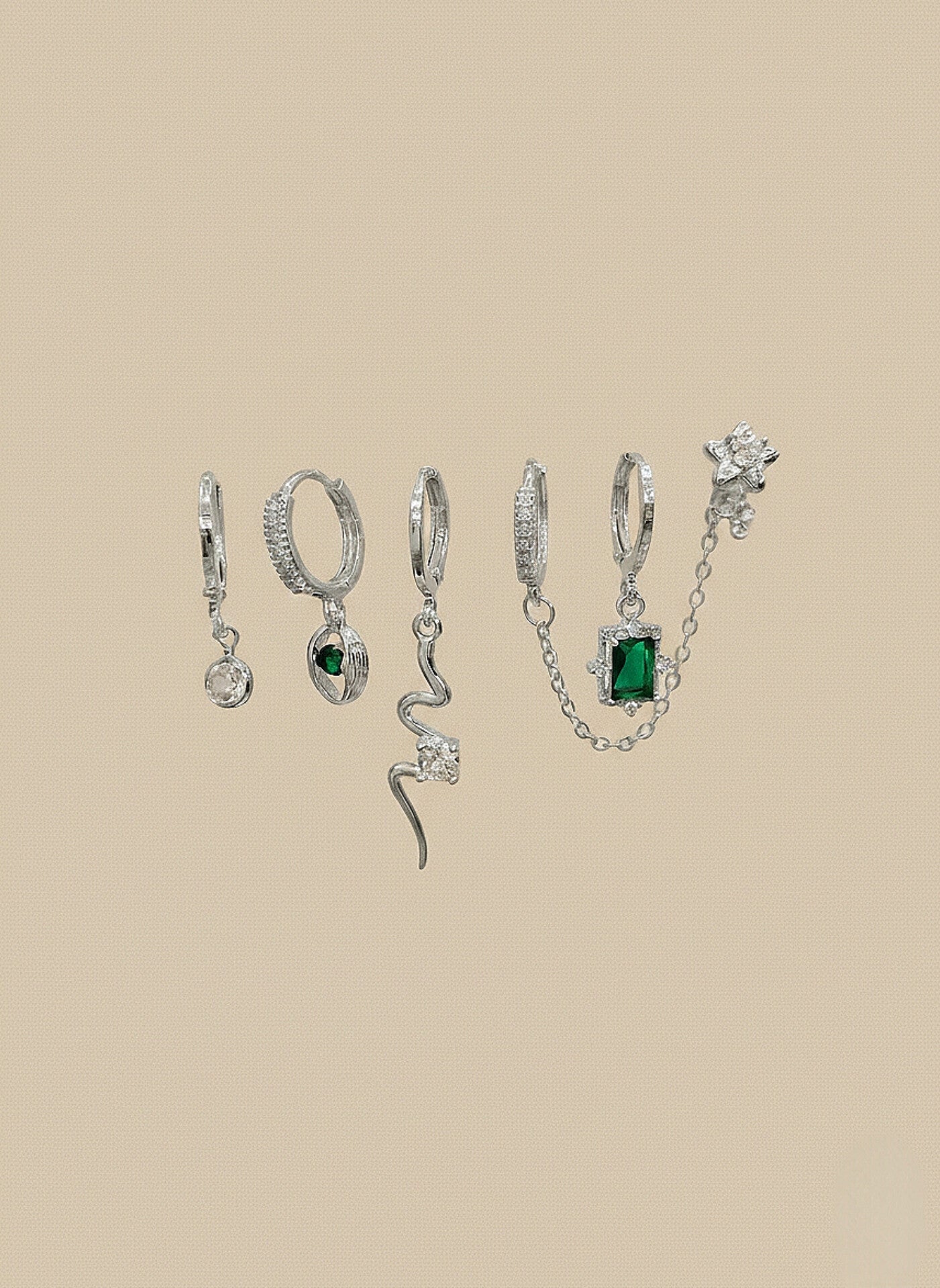 Emerald Star Platinum Set