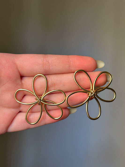 Ethereal Golden Bloom Studs