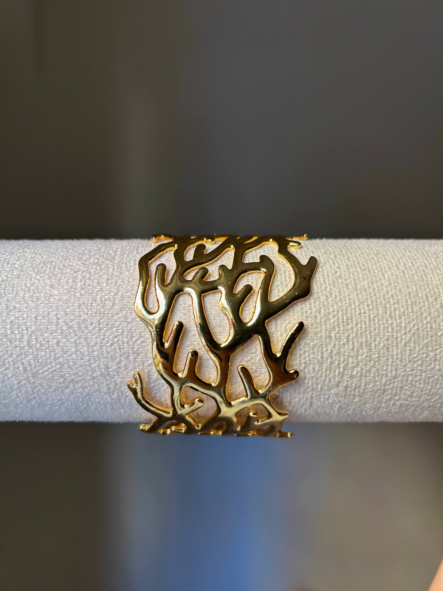 Organic Coral Statement Cuff