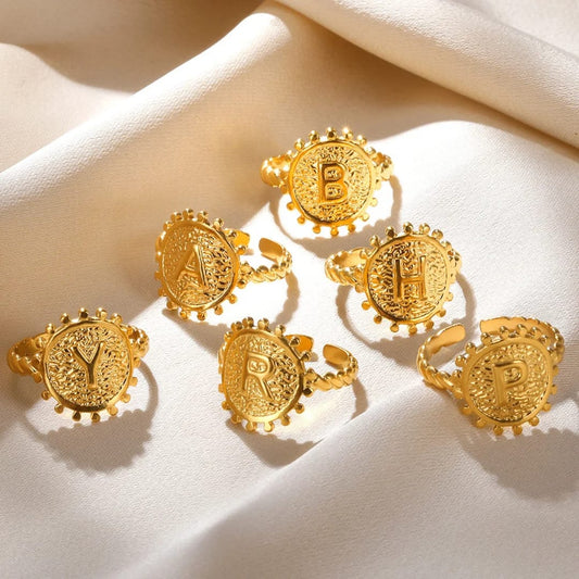 Vintage Initial Coin Ring