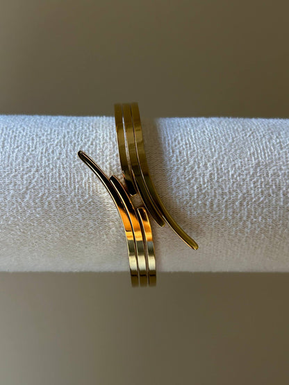 Geometric Multi-Strand Cuff Bangle