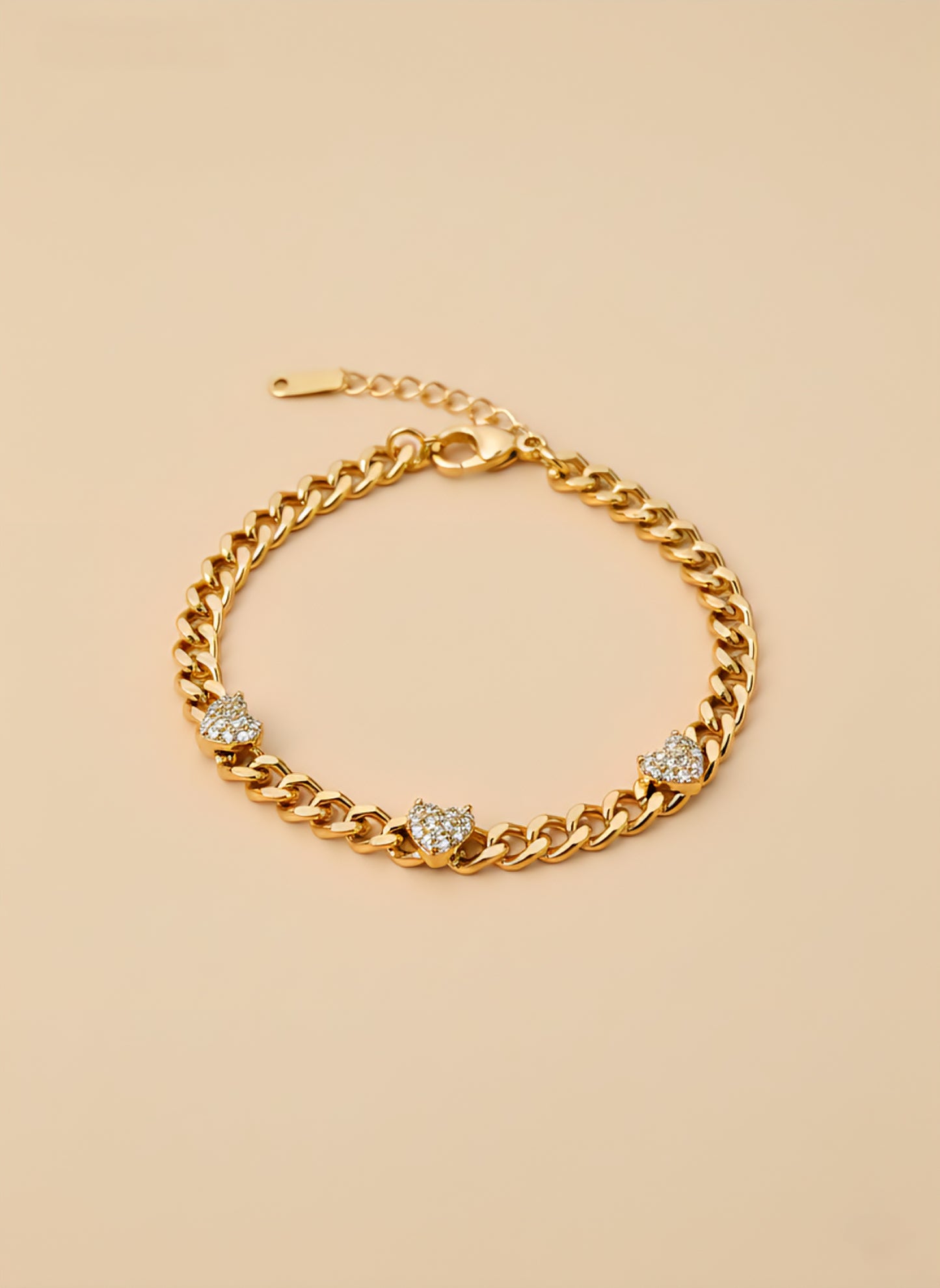 Sparkling Hearts Link Bracelet