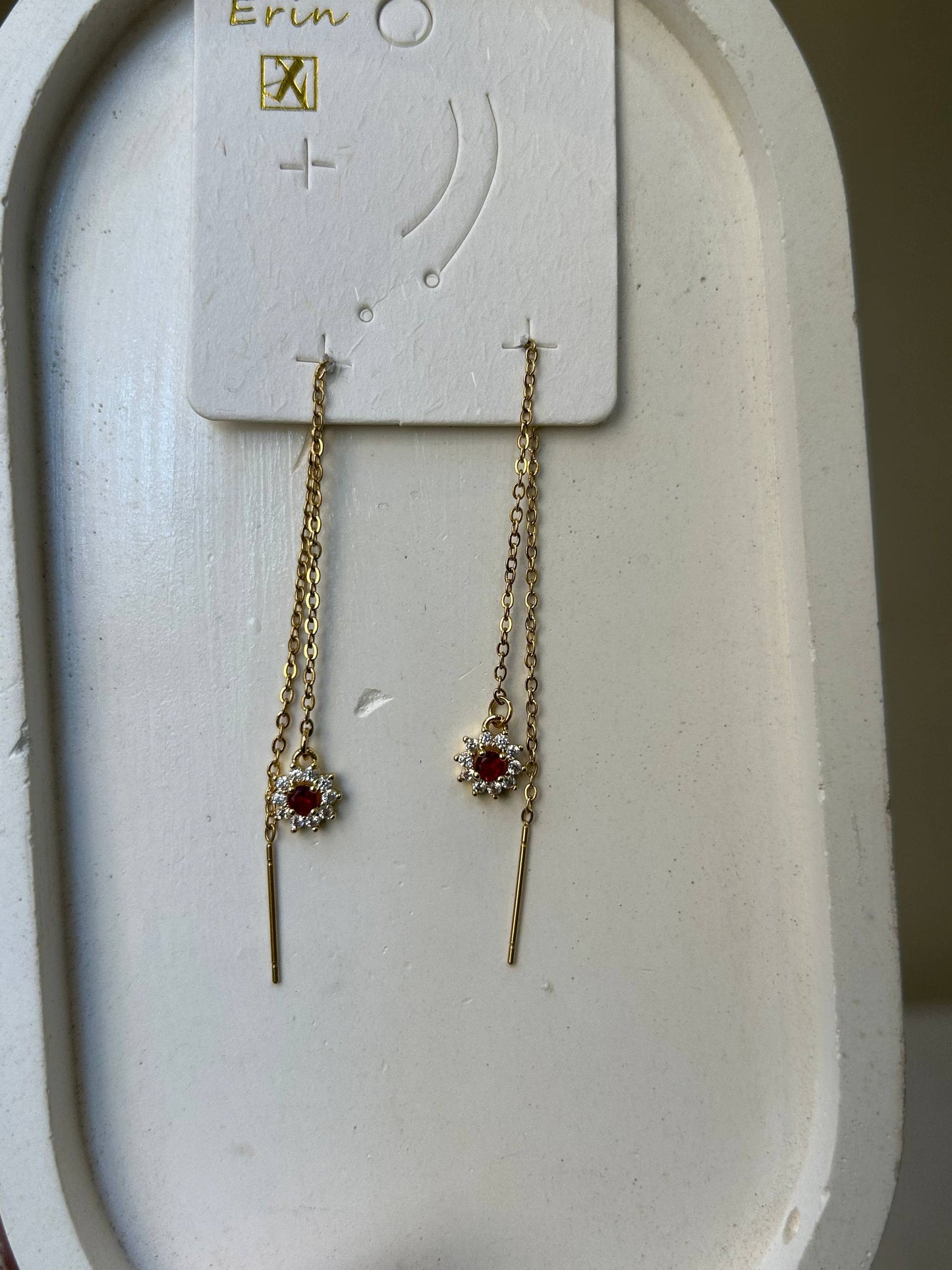 Radiant Halo Threader Earrings